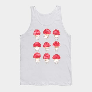 Happiest Little Mushrooms, Red Tank Top